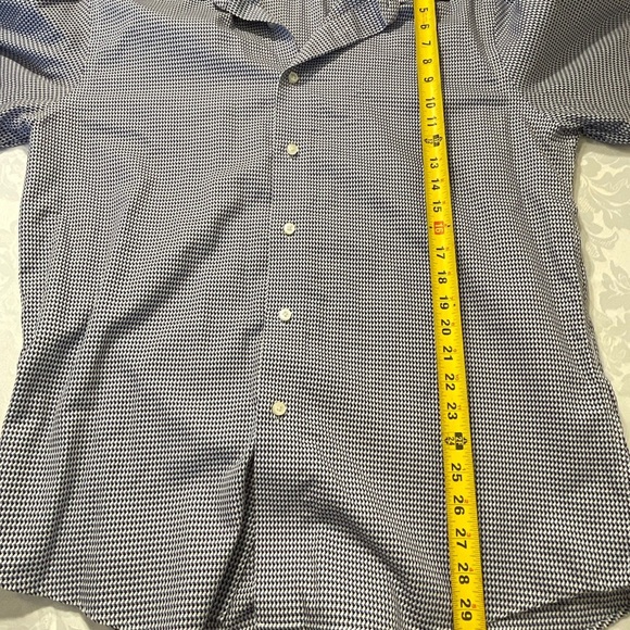 Egara Shirt Size XL Long Sleeve Mens Cotton Blue Check Non Iron Flip Cuff - Picture 6 of 7